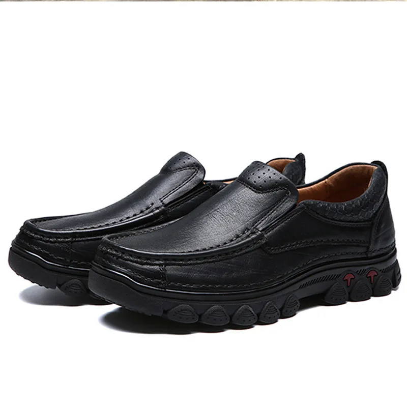 NPEZKGC/мужская повседневная обувь из натуральной кожи; люксовый бренд; коллекция года; мужские лоферы; мокасины; дышащая обувь без шнуровки; Цвет Черный; обувь для вождения