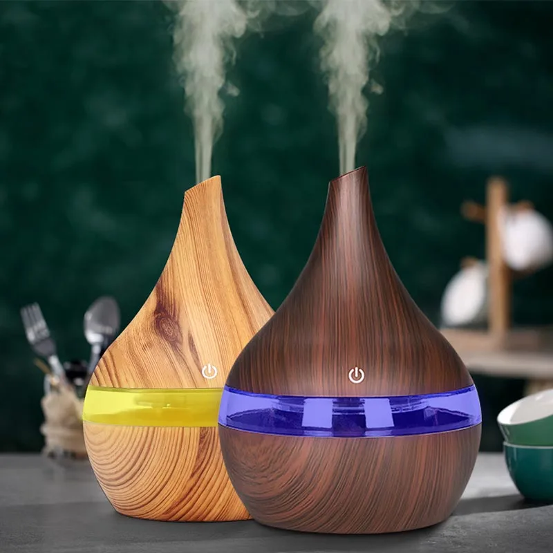 

USB Electric Aroma Air Diffuser Wood Ultrasonic Air Humidifier Essential Oil Aromatherapy Cool Mist Maker For Home