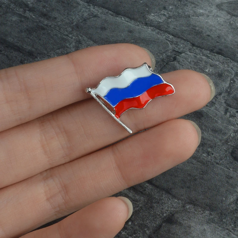 Российский флаг, эмалированная булавка, развевающийся флаг, булавка, броши для рубашки, сумки, кепки, пальто, нагрудная булавка, значок, подарок для российских покупателей