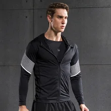 Vansidical Фитнес сжатия куртка рубашка Для мужчин Бег куртка одежда с длинным рукавом Футболка спортивная одежда bodybuild Crossfit Спортивная