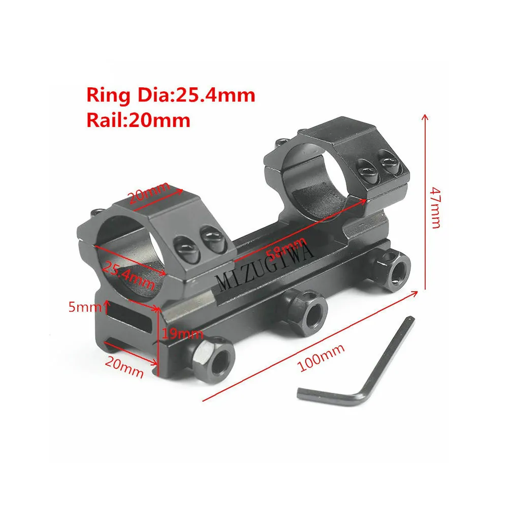 Сверхмощный цельный плоский верх 25,4 мм двойные кольца винтовка прицел крепление Picatiiny адаптер "ласточкин хвост" 20 мм Вивер