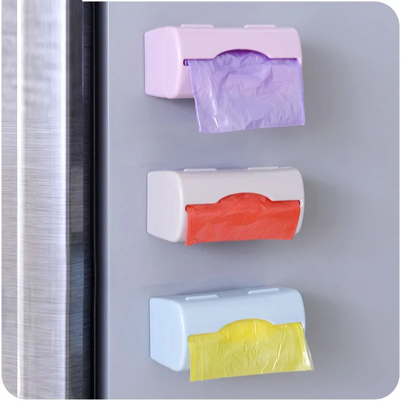 

Wall-mounted Garbage Bag Storage Box Container Kitchen Bathroom Organization Storage Plastic Tray Extraction Boxes