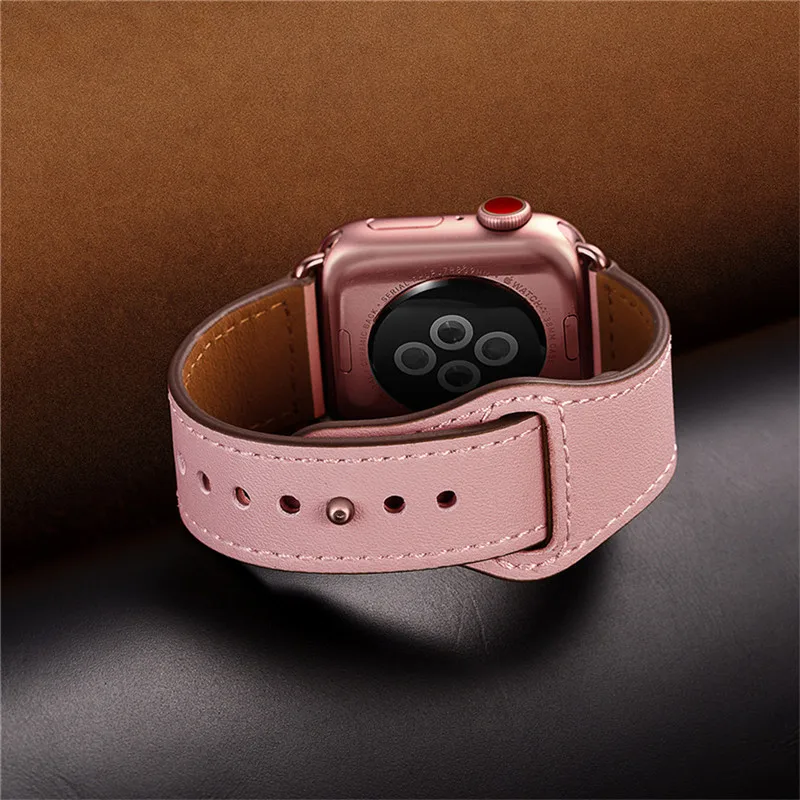 Розовый цвет женские кожаные часы ремешок для Apple Watch 38 мм 40 мм, VIOTOO натуральная кожа ремешок для iwatch ремешок