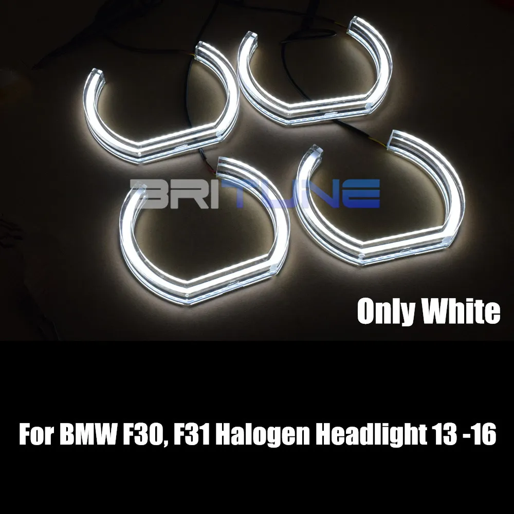 Светодиодный Ангельские глазки Кольцо Halo DRL акриловое волокно DTM Стиль для BMW F30 F31 E92 E90 E93 E82 E60 E87 E81 M3 M4 M5 фар аксессуары тюнинг - Цвет: White 1