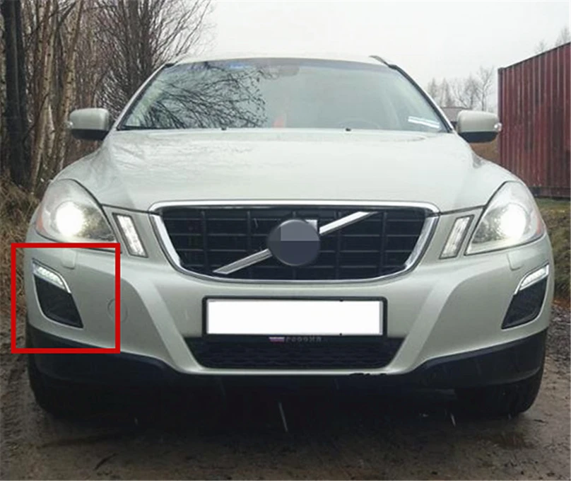 Автомобильный мигающий 2 шт. для VOLVO XC60 2011 2012 2013 светодиодный DRL дневные ходовые огни Дневной светильник водонепроницаемый противотуманный фонарь автомобильный Стайлинг светильник