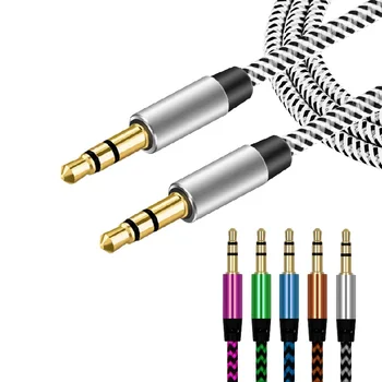 

Nylon Audio Cable 3.5mm Jack Male to Male Aux Cable Gold Plug Aux Cord For iPhone 5 6 for Xiaomi for Samsung Stereo Speaker