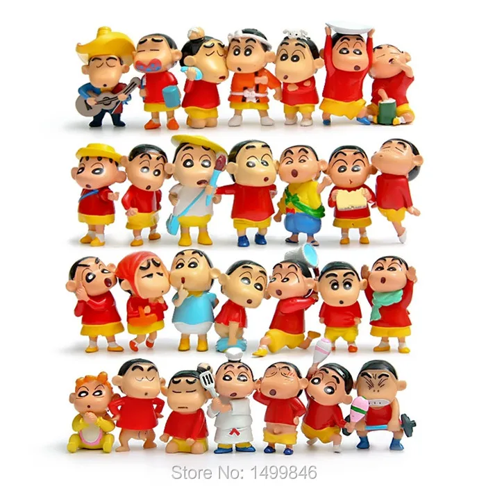 28 шт. Аниме Crayon Shinchan экшн игрушечные фигурки из ПВХ японский Crayon Shin-Chan фигурки модель игрушки для детей