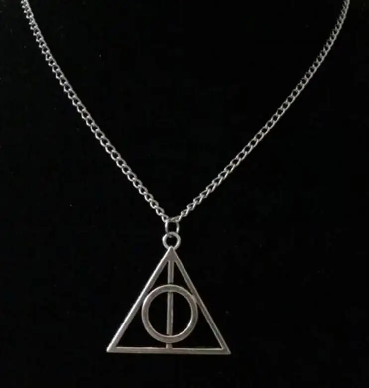 

Handmade Fashion Summer Style Necklace! Triangle Death mark Deathly Hallows Charms Pendants Necklace For Women&Men Jewelry Gift