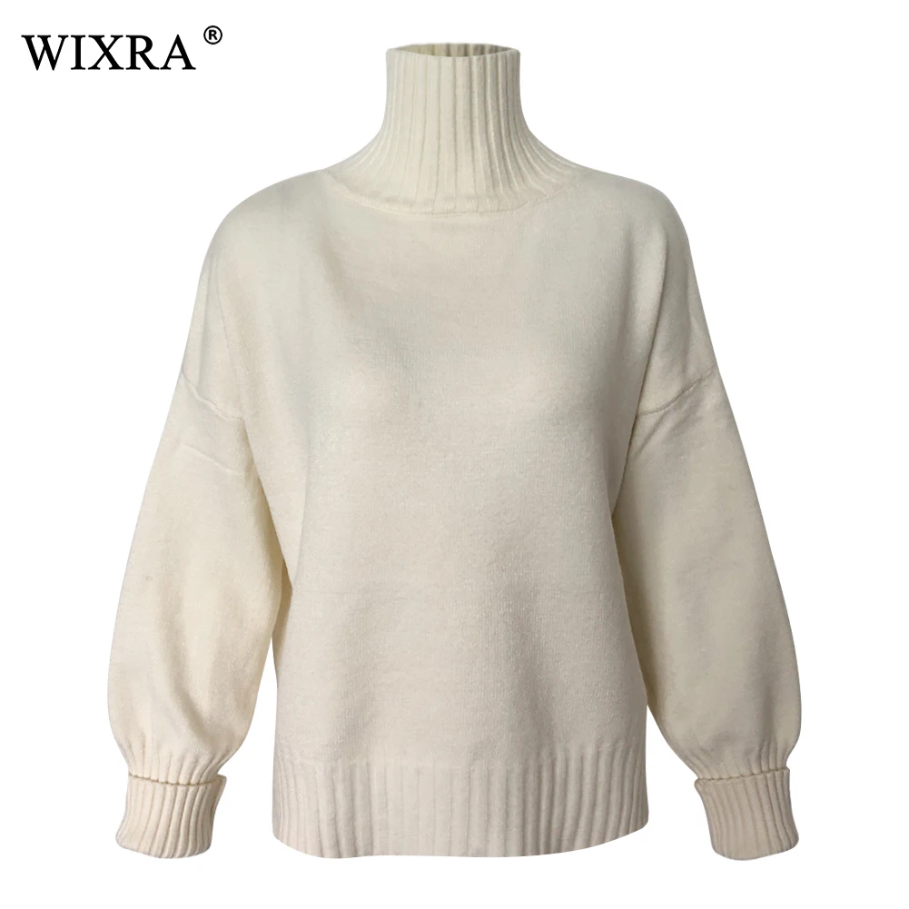 Wixra Winter Autumn New Fashion Women Sweaters Warm Pullovers Thick Turtleneck Knitted Sweater High Street Oversize Knit Jumpers | Женская