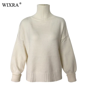 

Wixra Winter Autumn New Fashion Women Sweaters Warm Pullovers Thick Turtleneck Knitted Sweater High Street Oversize Knit Jumpers