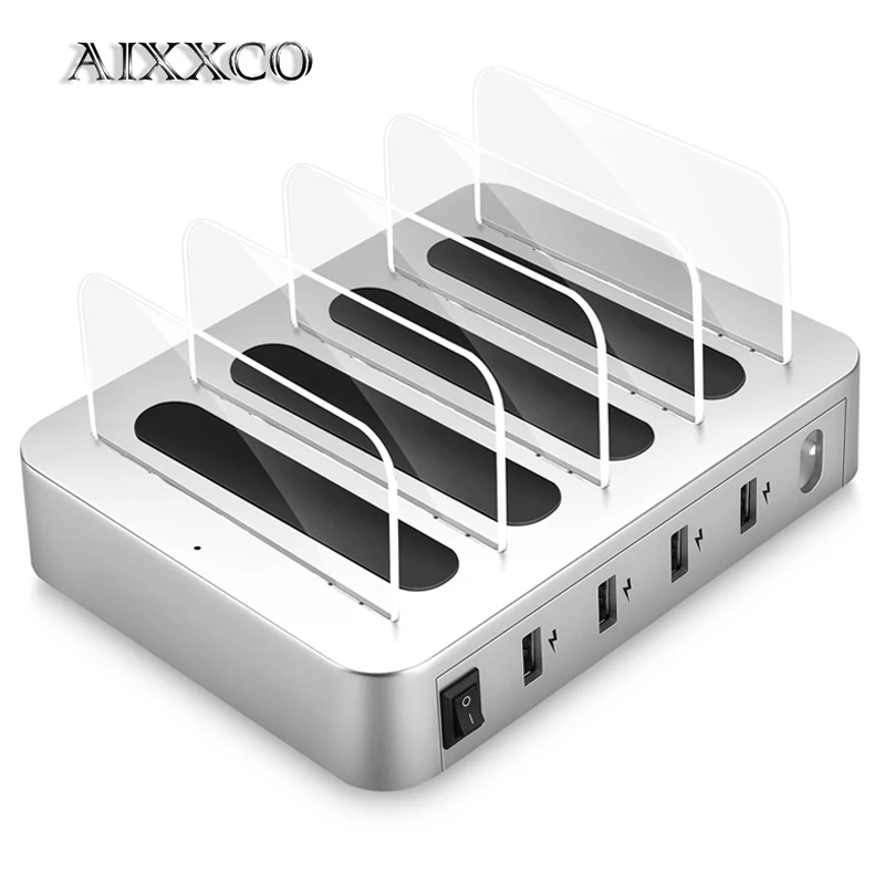 Зарядная Станция AIXXCO 4 порта 24 Вт 8 А USB для iPhone X 7 iPad быстрая зарядка usb док станция