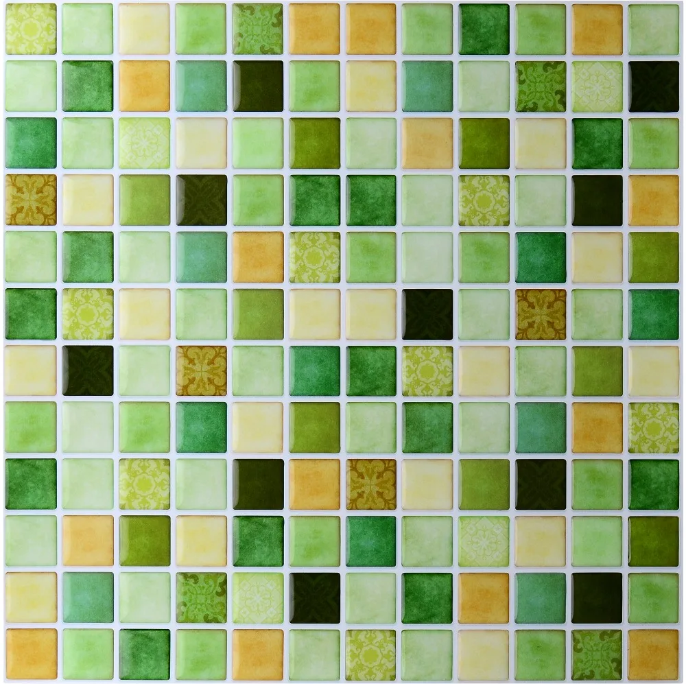 Vividtiles Self Adhesive Green Waterproof Vinyl Wallpaper 3D Peel and