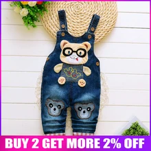 Для малышей, для мальчиков, bibicola джинсовые штаны для девочек девочки мальчики весна-осень комбинезон джинсовые штаны для младенцев, для мальчиков и девочек джинсы на подтяжках