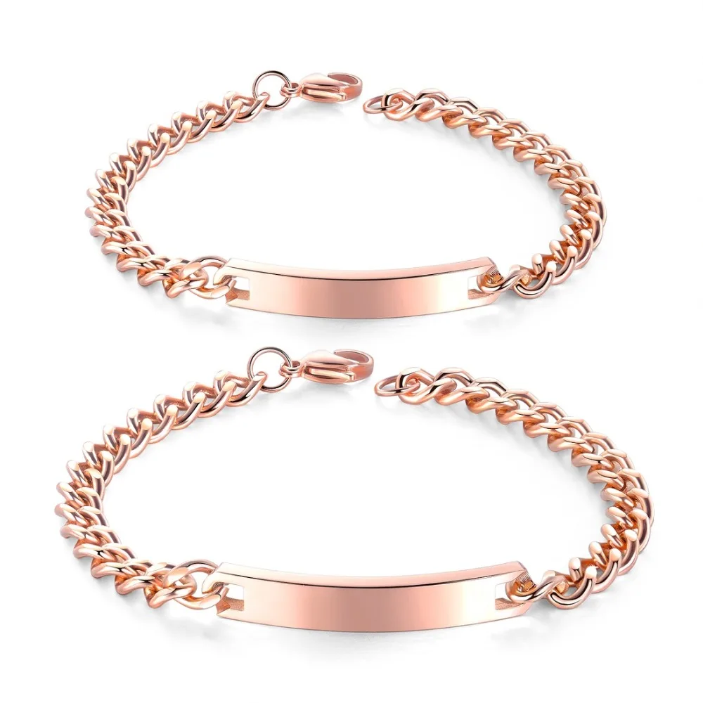

FATE LOVE Brand Fashion Jewelry Simple Lover Men Women Couples Stainless steel ID Bracelets & Bangles High quality