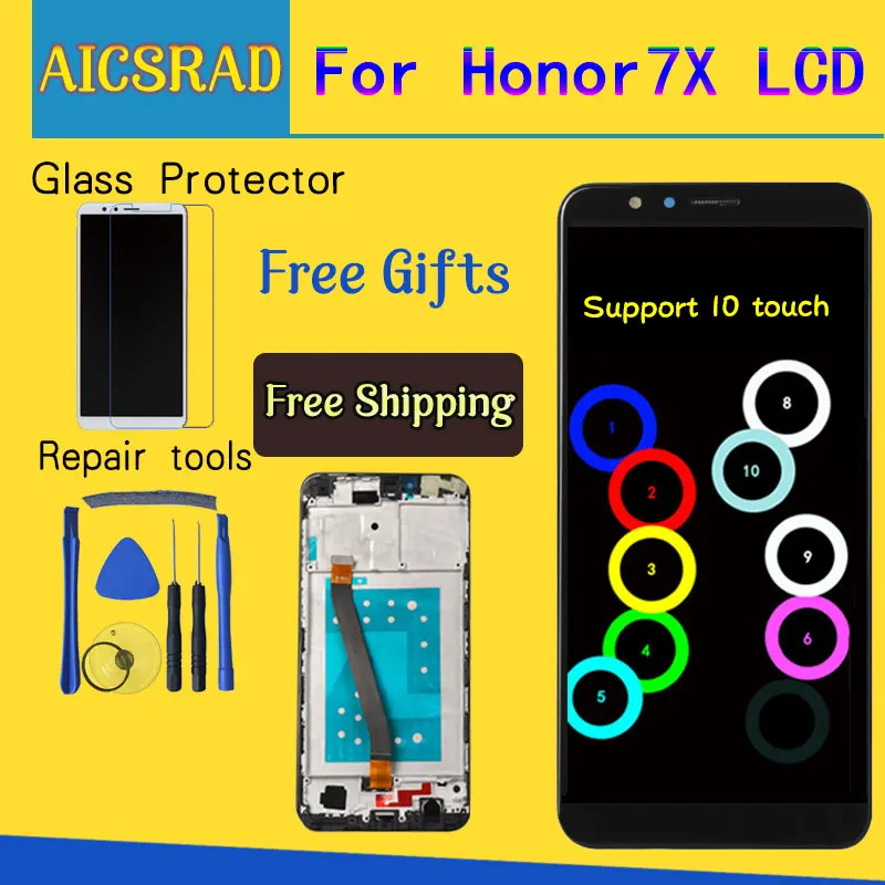 

100% Tested Warranty For Huawei Honor 7X LCD Honor 7X Display Touch Screen Digitizer Assembly BND-TL10 BND-AL10 BND-L21 LCD