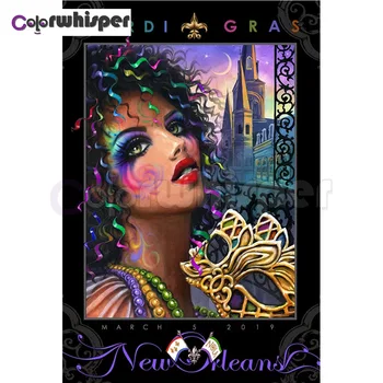 

Diamond Painting Full Square/Round 5D Daimond Painting Mardi Gras Clown Venice Carnival Prom Dress Up Embroidery Painting XP149