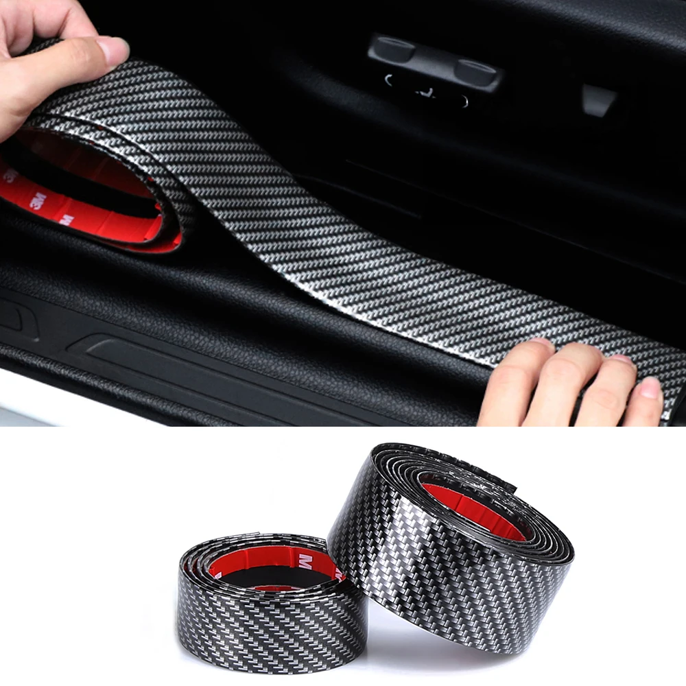 

DIY 10M Carbon Fiber Edge Door Sill Protector Rubber Moulding Strip For AMG Mercedes VW Audi BMW Ford KIA Honda Hyundai Toyota