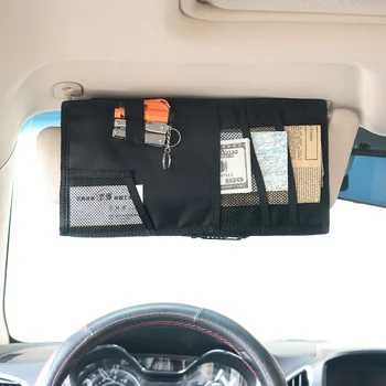 

Multifunction PU Car Sun Visor Storage Bag Auto Glasses Ticket Documents Folder Mobile Phone Organizer