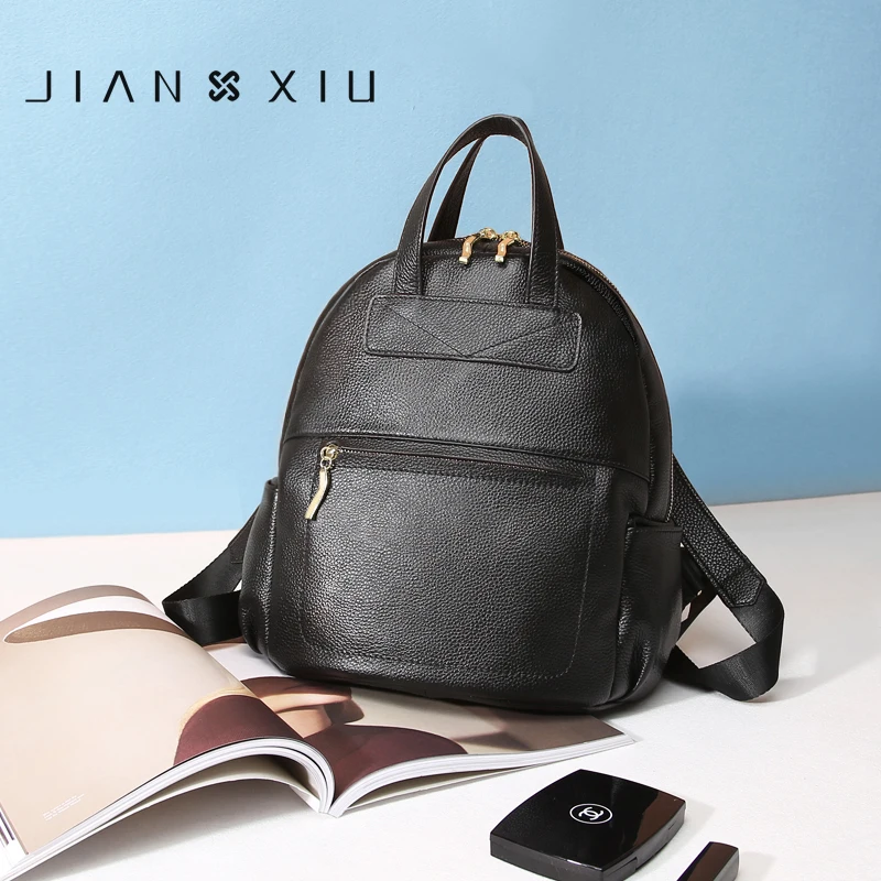 

JIANXIU Genuine Leather Backpack School Bags Mochilas Bolsas Mochila Feminina Mujer Bagpack Escolar Backpacks