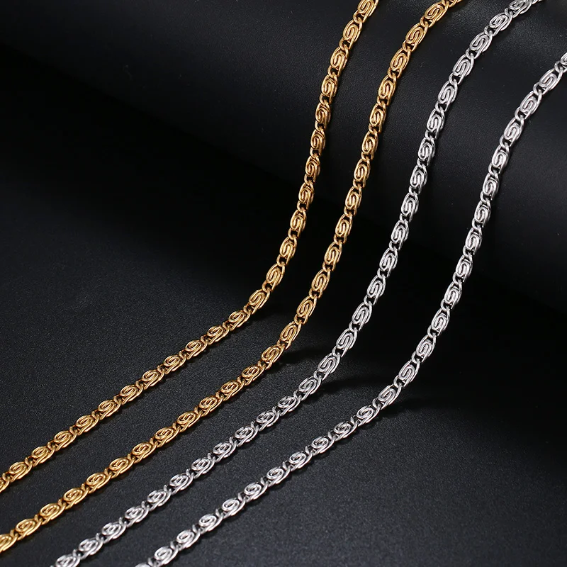 CACANA Stainless Steel Chain Necklaces For Man Women Gold Silver Color For Pendant Myriad Words Donot Fade Jewelry A1289