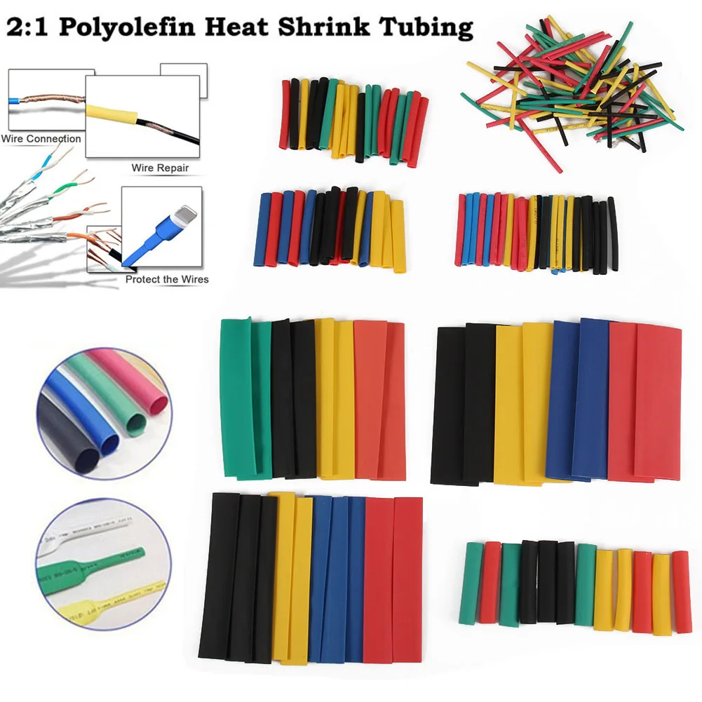 

Higt sale 164pcs Set Polyolefin Shrinking Assorted Heat Shrink Tube Wire Cable Insulated Sleeving Tubing Set LG66