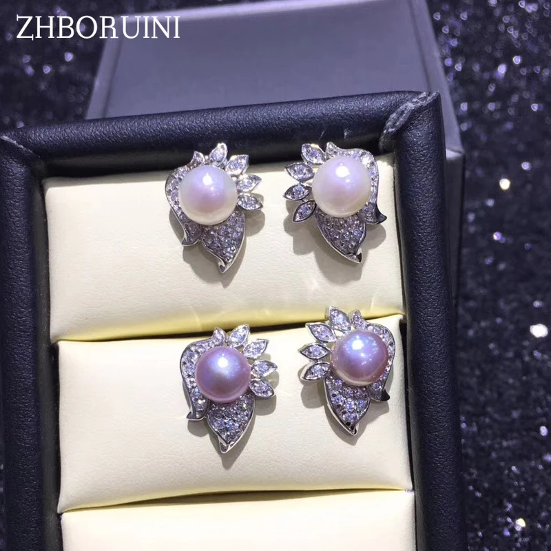 ZHBORUINI модные жемчужные серьги для женщин натуральный пресноводный жемчуг лист