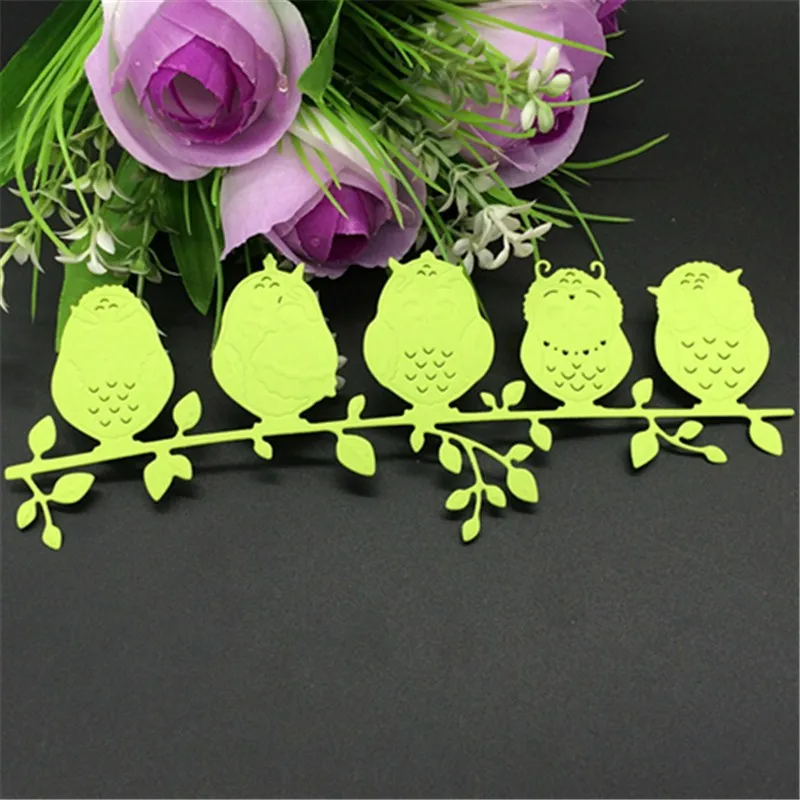  1Set 5 owls Cutting Dies Srapbook Card Envelope Decorative Symbol Steel Stencil Invitation Decorate - 32811382935