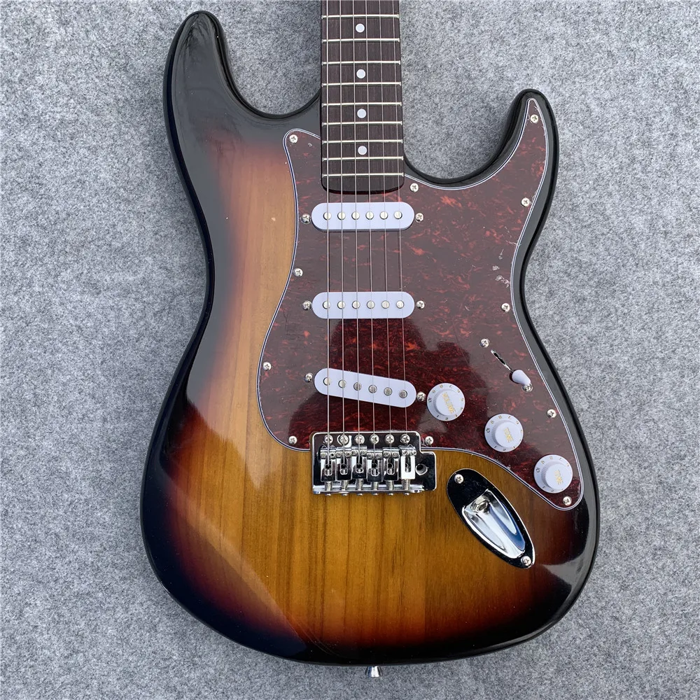 

Fast delivery, in stock, sunset color, chocolate color, wood color electric guitar, birthday gift,beginner practice guitar.