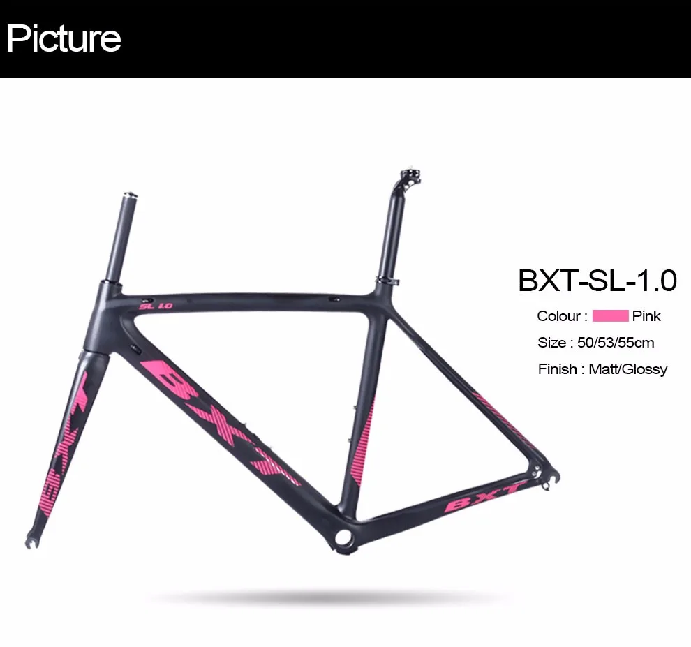 Discount carbon road frame bicycles BXT 2017 DI2 V brake Road bike chinese carbon frames cycling bicycle frame with fork carbon road bike 3