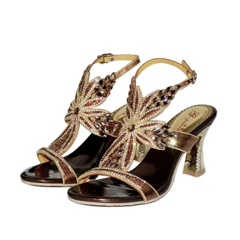 

Christia Bella Fashion Style Women Open Toe Thin Heels Wedding Shoes High Heels Rhinestones Shoes for Women Large Size Pumps