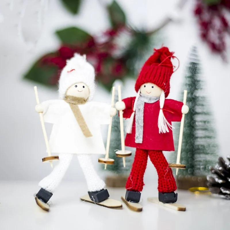 

Creative Christmas mini ski dolls Christmas Tree Pendant Doll Ornament New Year Home Bar Party Christmas Decoration