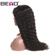 Beyo Hair Lace Front Human Hair Wigs For Black Women Pre Plucked Malaysian Deep Wave Wig With Baby Hair 8-24 Inch Non-Remy Hair