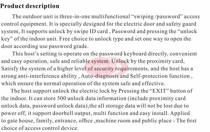 2 HD 700 линий камеры пароль и RFID карты разблокировка цвет " мониторы видео домофон системы