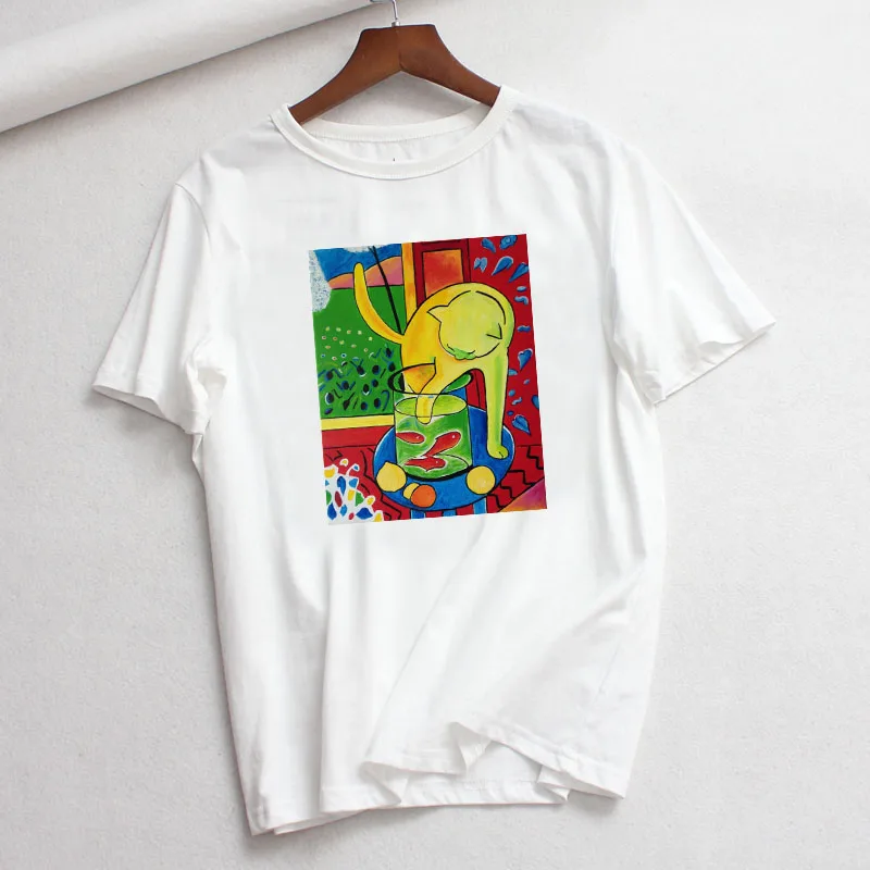 Matisse, летняя женская футболка, Забавные футболки с коротким рукавом, Harajuku, новая футболка с художественным принтом