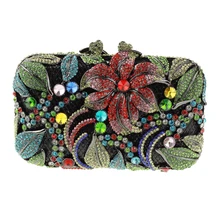 Europäischen Stil Strass Kristall Hochzeit Kupplung für Frauen Handtaschen Blume Kristall Abend Kupplungen für Brautjungfern Günstige Online
