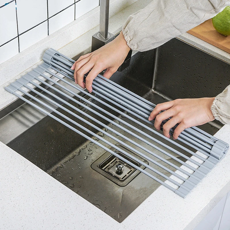 

Colanders Insulation Tool Bowl Kitchen Shelf Dish Drying Holder Foldable Drain Rack Sink Storage Racks Fruit Vegetable Drainer