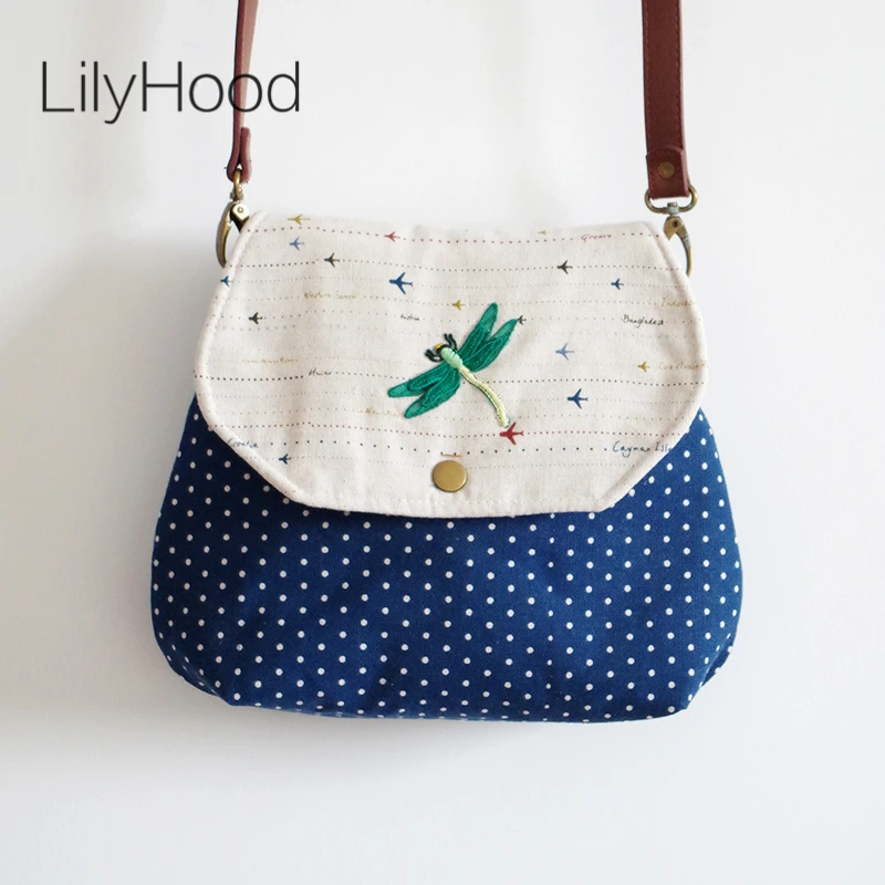 Женская сумка Кроссбоди LilyHood льняная Джутовая ручной работы с вышивкой и
