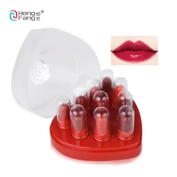 

10Colors/Set Lipstick Travel Set Waterproof Lip Color High Quality Mini Cute Lips Red Mirror Makeup Brand HengFang