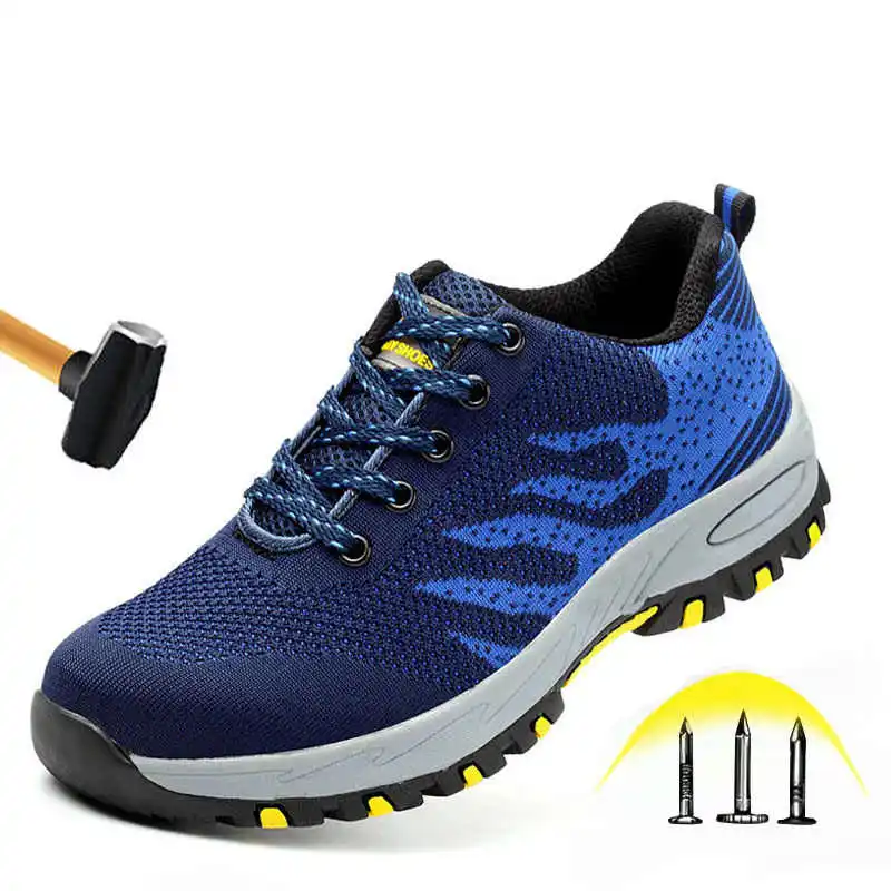 

Lightweight Breathable Men Safety Shoes Steel Toe Work Shoes For Men Anti-smashing Construction Puncture Proof Safety Boots