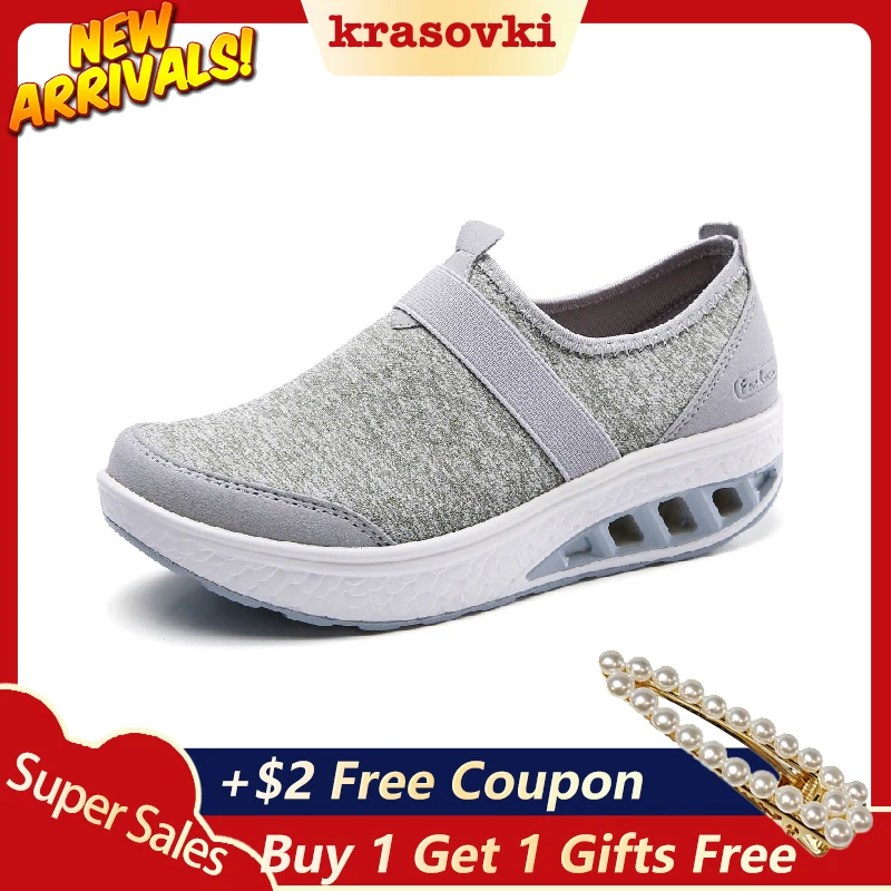 

Krasovki Spring Autumn Platform Sneakers Women Slip on Platform Breathable Lace Up Color Designer Shoes for Female Slipony