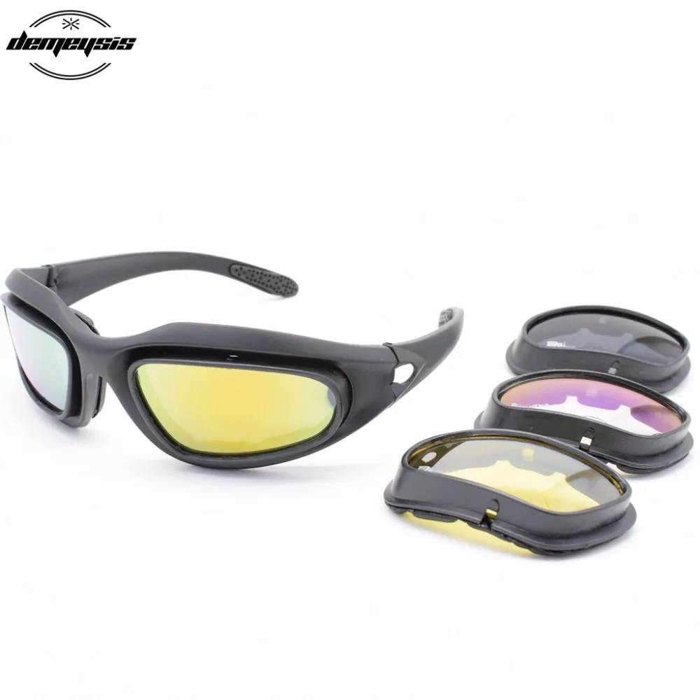 Polarized C5 Desert Sunglasses Tactical Hunting Goggles Outdoor Sports Airsoft Eyewear UV400