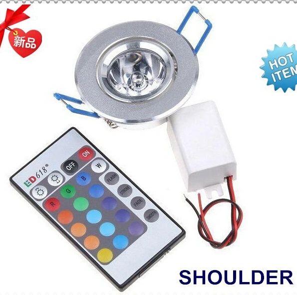 

2015 Newest 3W 16 Color LED Downlight Recessed LED Ceiling light Spot Light Lamp RGB LED Lamp Epistar +Remote-controlled