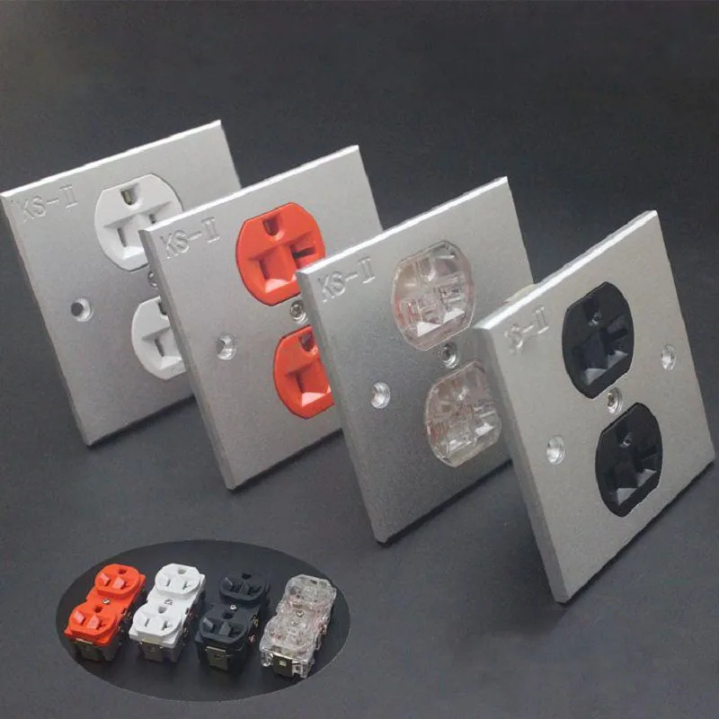 

Italy KS-II hi-end Power outlet American Standard wall socket panel Pure aluminum alloy + copper plating wall Power plug