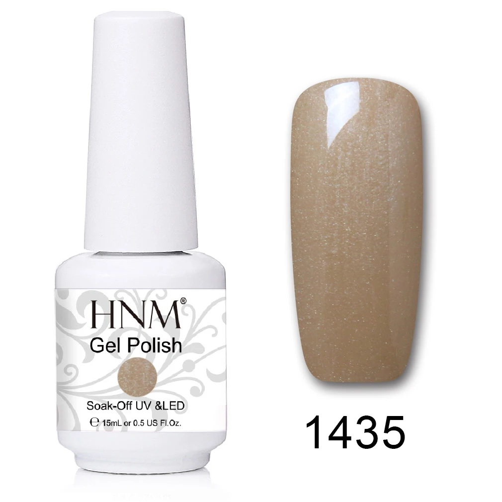 HNM 241 Colors 15ml Pure Glitter UV Gel Nail Polish Soak Off Primer LED Lamp GelLak Hybrid Varnish For Nails Art Enamel Lacquer - Цвет: 1435