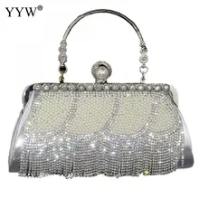 Стразы, кисточка, клатч, бриллианты, бисер, металлические вечерние сумки для свадьбы, сумка на цепочке, сумка через плечо, сумочка, Свадебный клатч