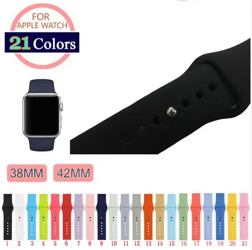 

Fashion Soft silicone replacement sports band for Apple Watch series 1/2/3 42mm 38mm bracelet for iWatch Sportsbands