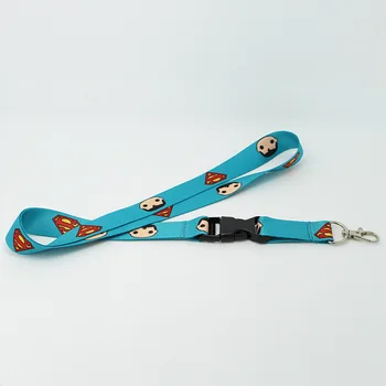 

Wholse Custom Flat polyester lanyard webbing with Silk-screen printing logo personalized metal Hook Neck lanyards For Conference