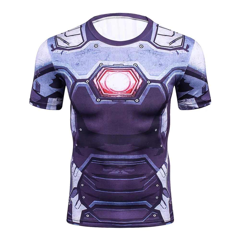 Робин 3D печатных футболки для мужчин компрессионная рубашка Новинка Бэтмен Косплей короткий рукав топы для мужчин фитнес одежда - Цвет: T45