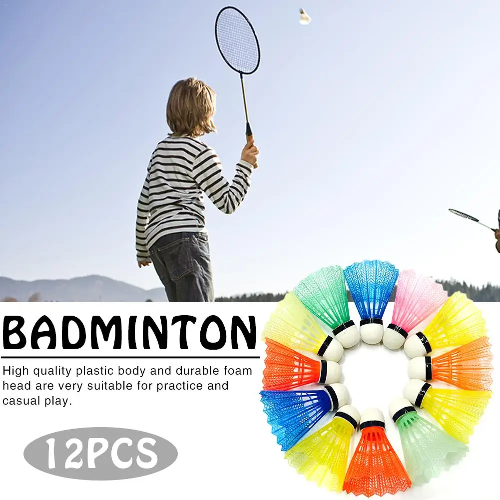 12 piezas por juego colorido espuma bola bádminton bola de plástico
