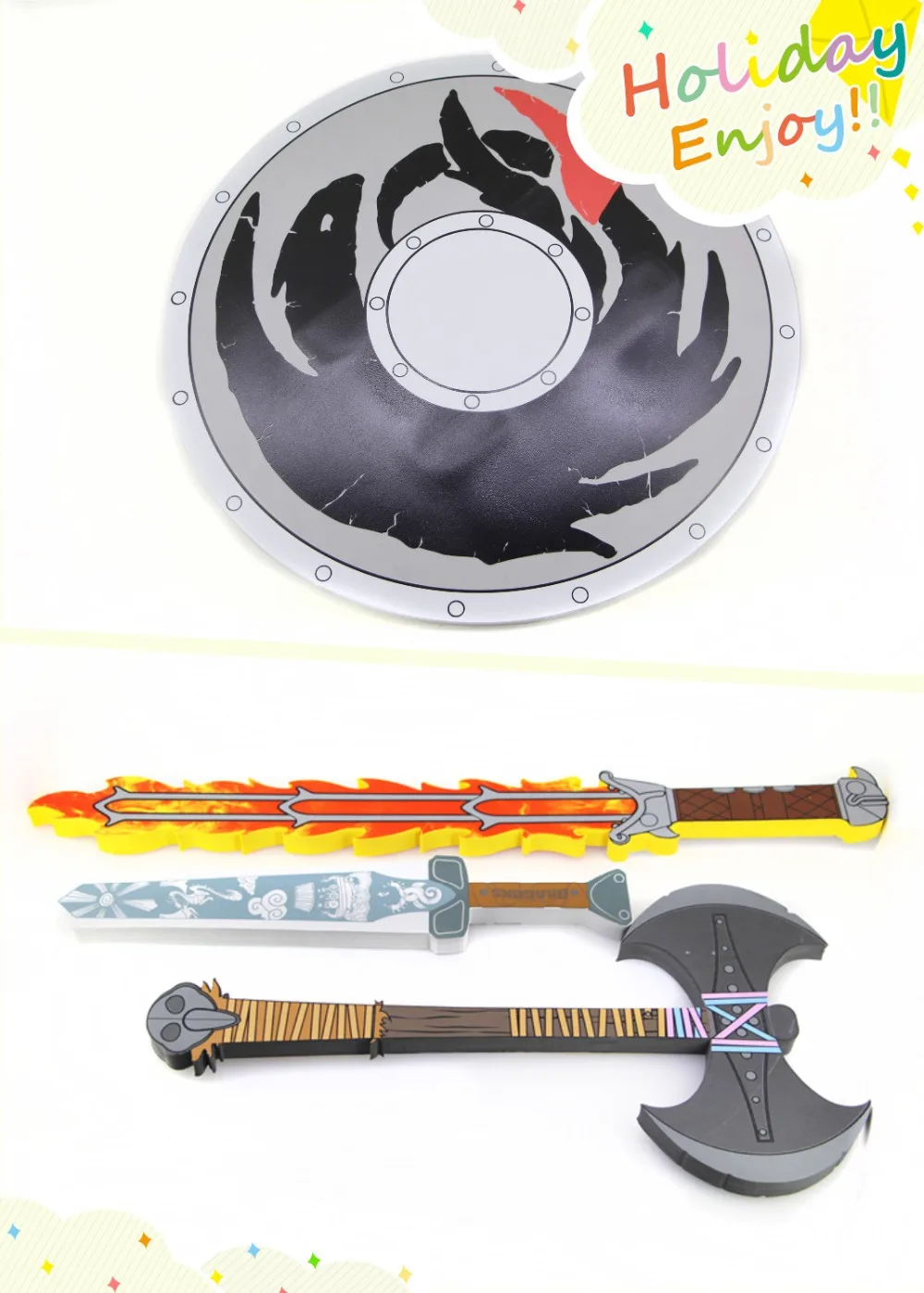 Newest How To Train Your Dragon 2 Action cosplay weapons fire sword/axe